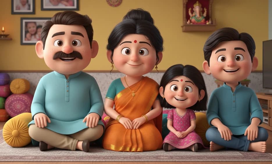 The Comparewells family on their sofa.